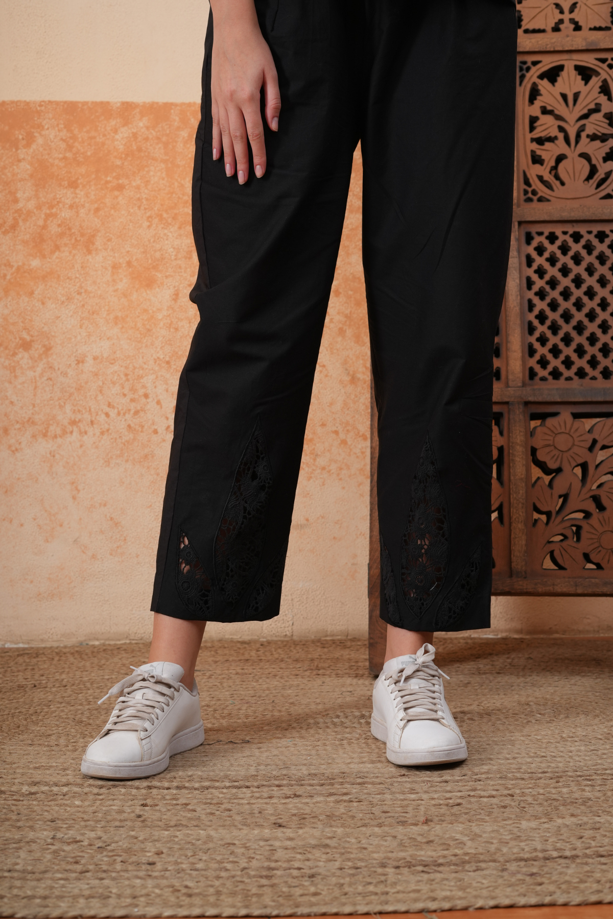 Black Cutwork Coord Set