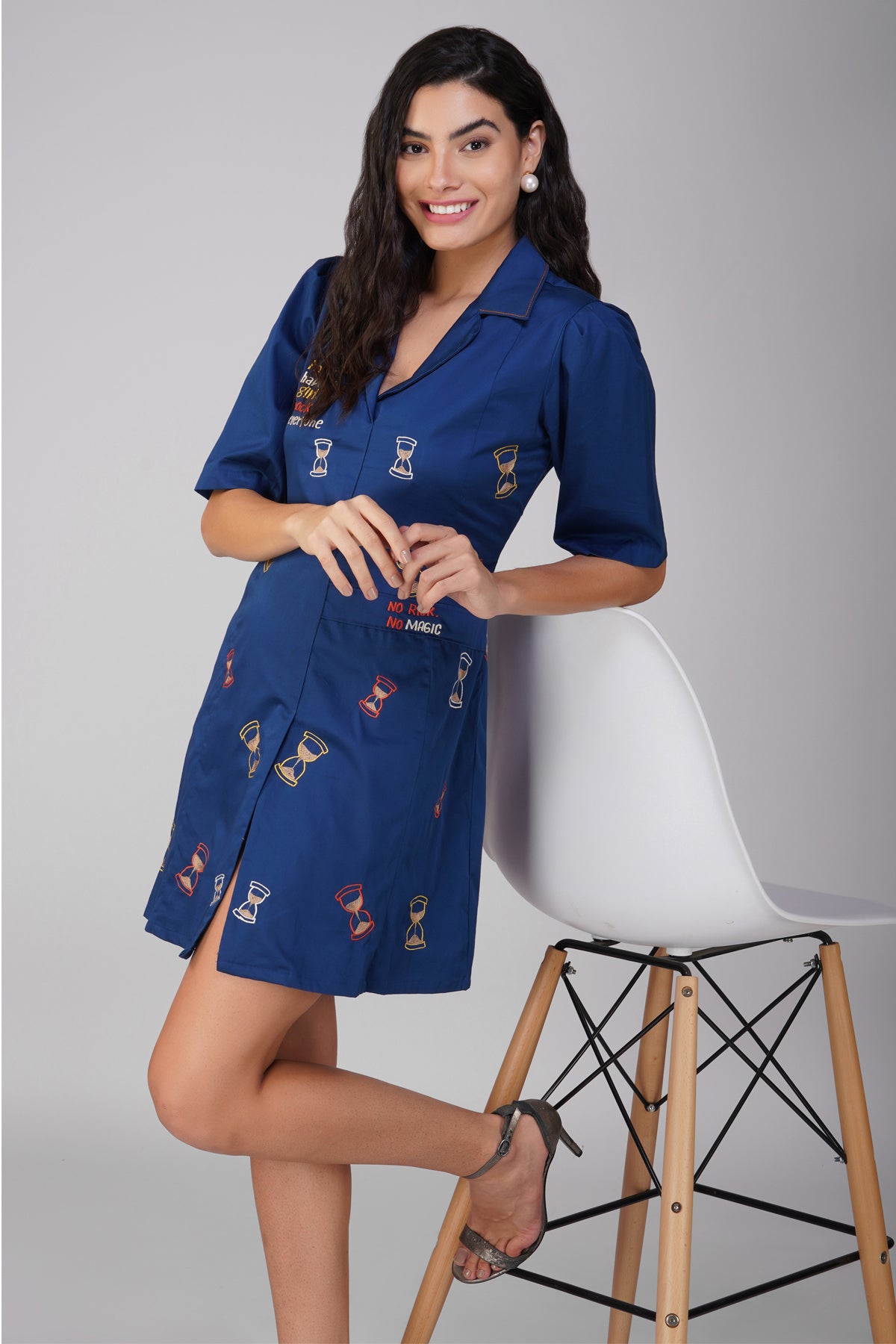 Denim Blue Hourglass Dress (Punanya Virmani)