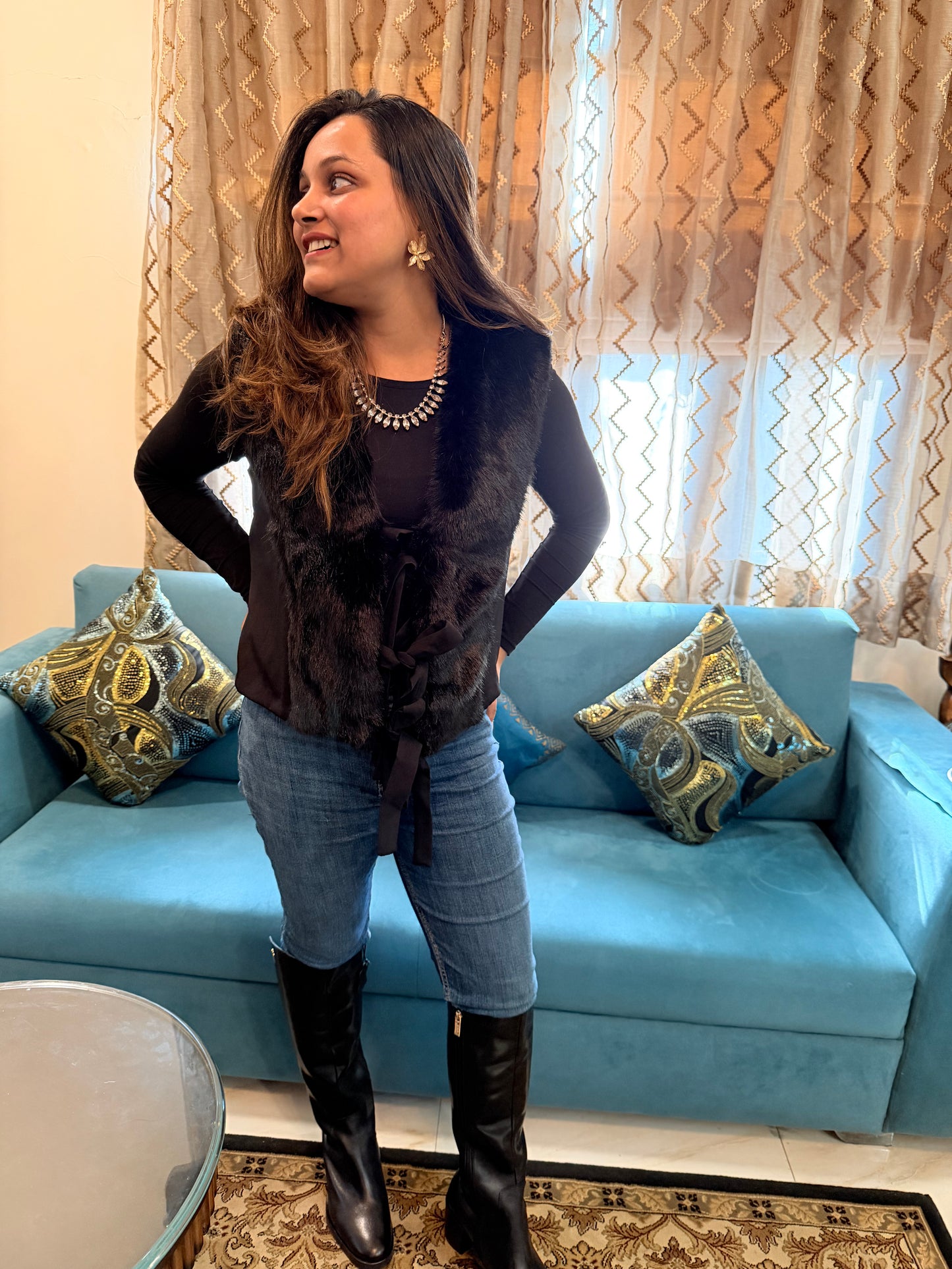 Fur waist coat Aastha Kaushik