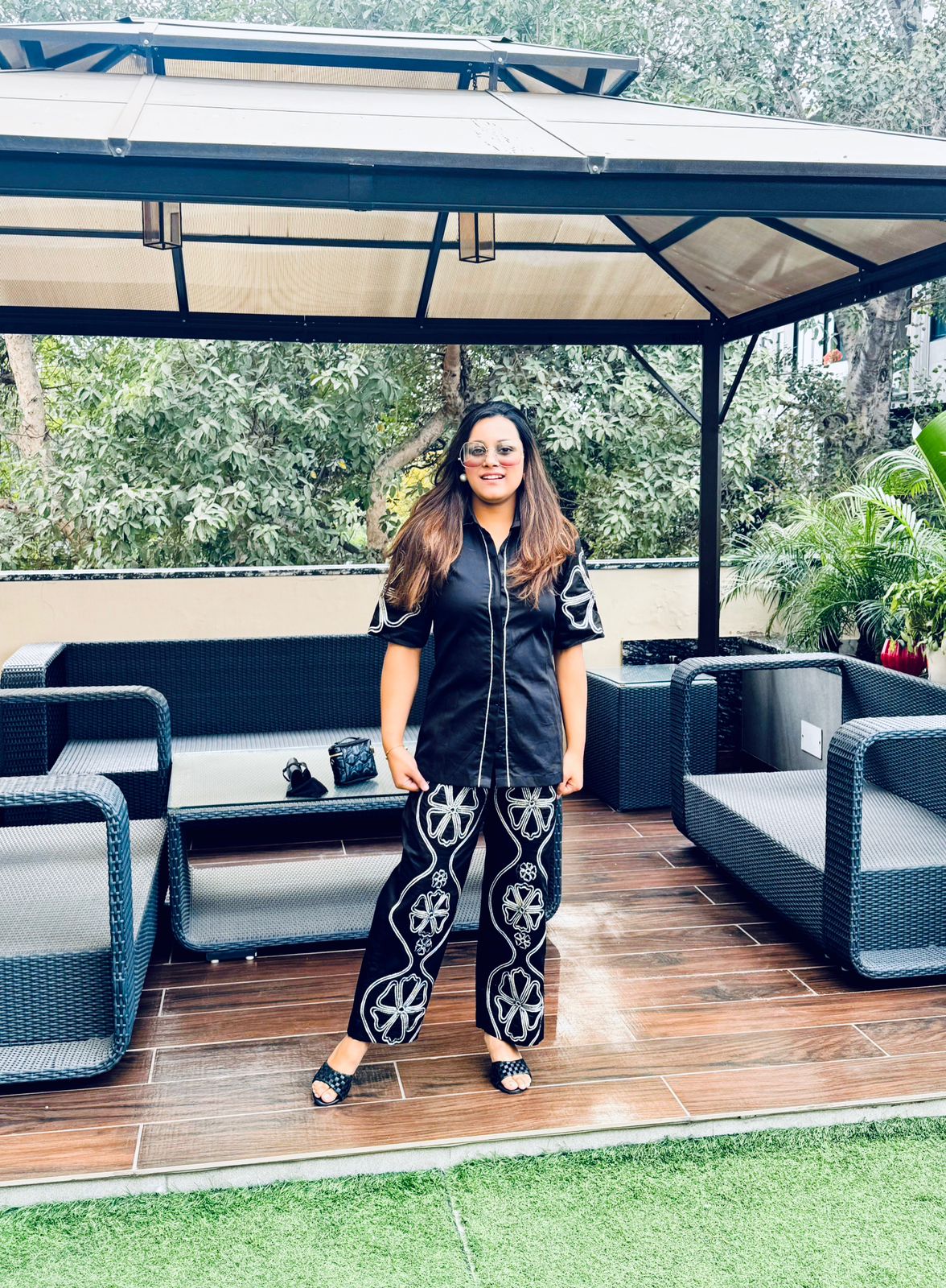 Mitali Wadhwa (Boho noir floral coordset)