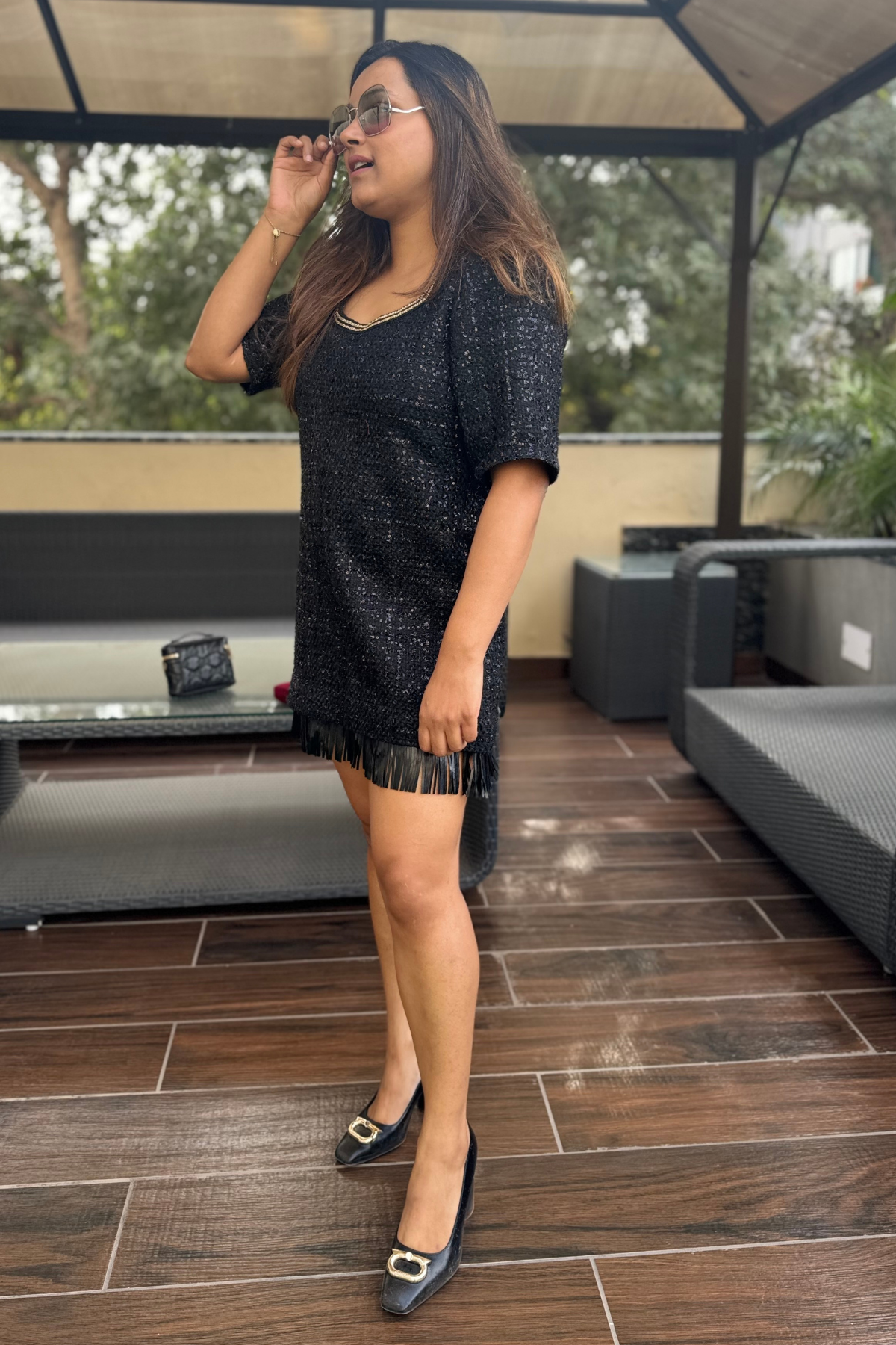 Black tweed