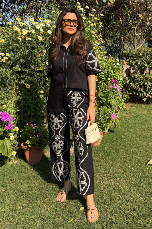 Boho noir floral coordset (Mitali Wadhwa)