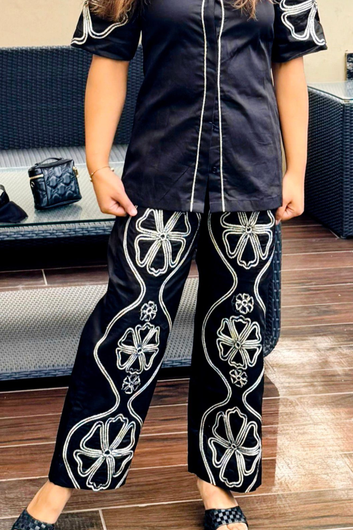 Boho noir floral coordset (Mitali Wadhwa)