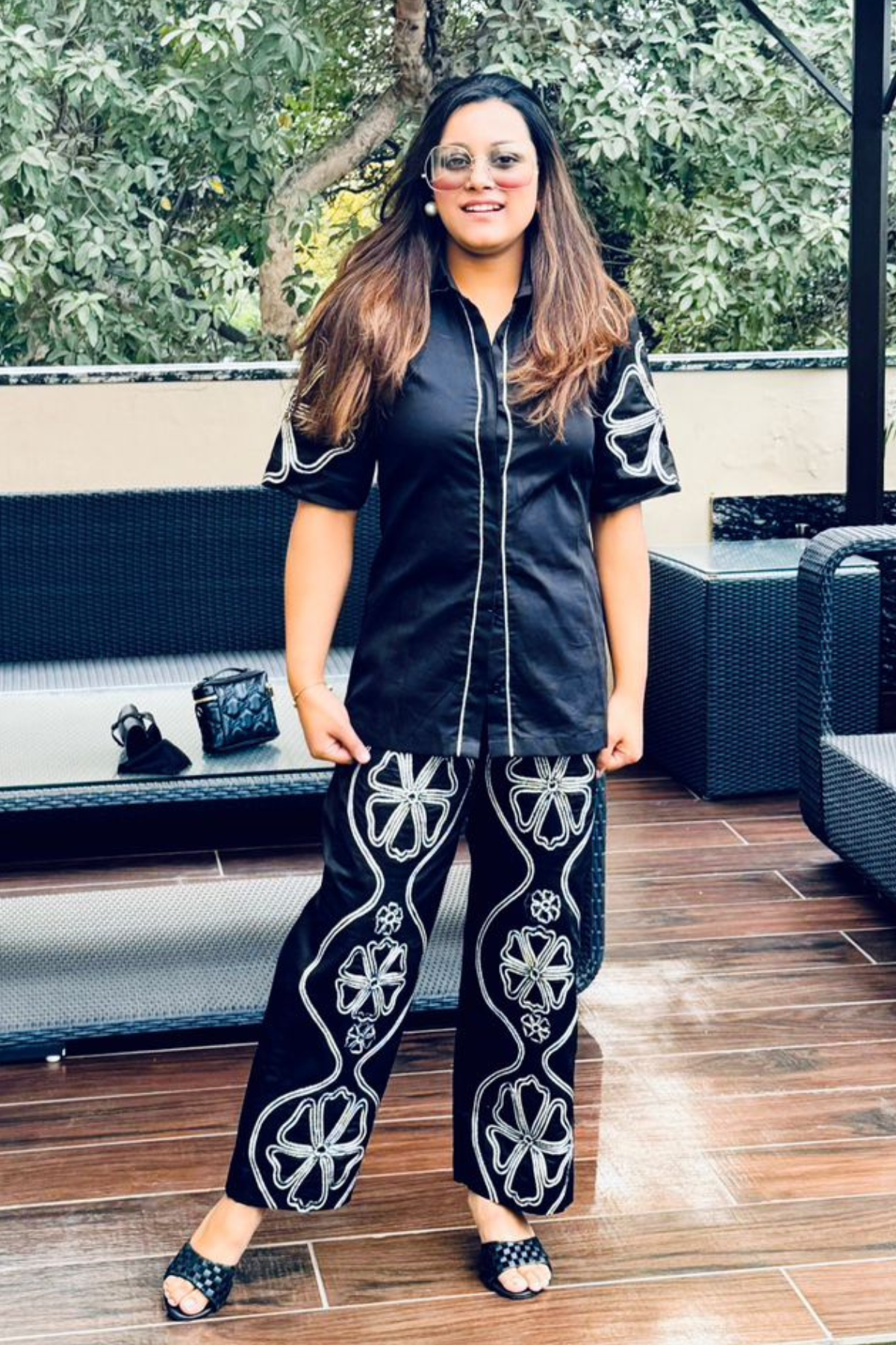 Boho noir floral coordset (Mitali Wadhwa)