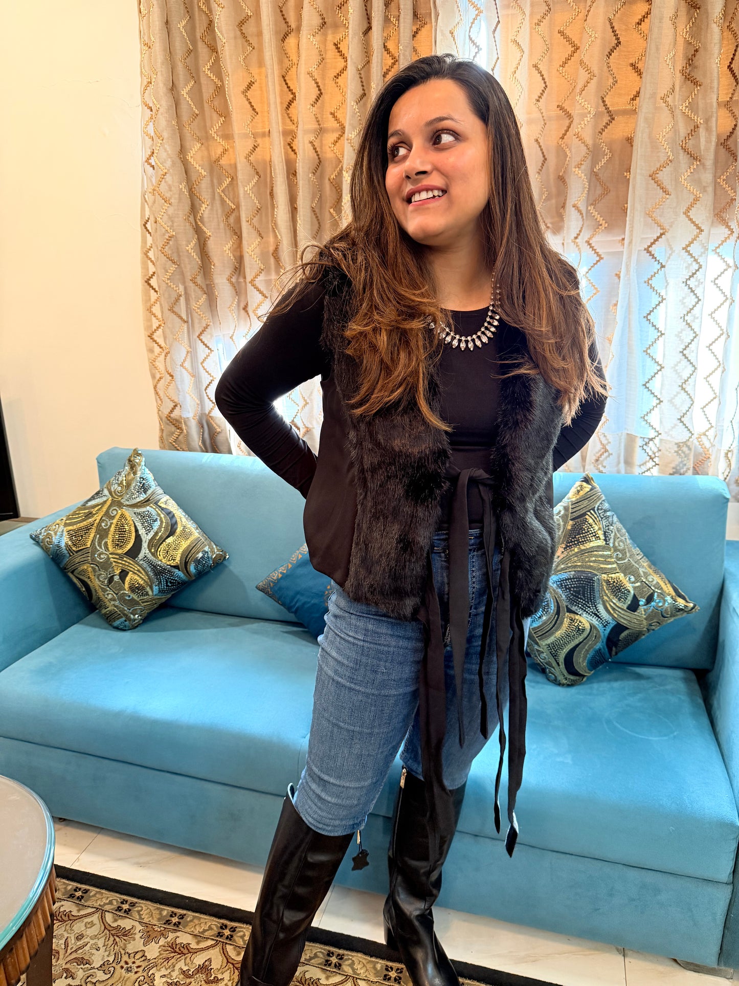 Fur waist coat Aastha Kaushik