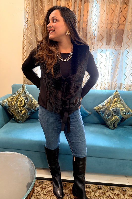 Fur waist coat (Aastha Kaushik)