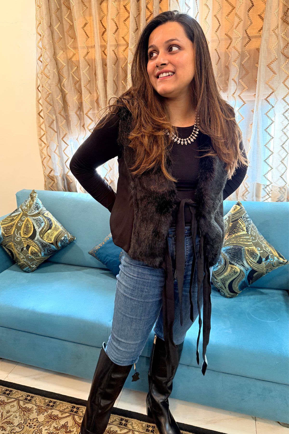 Fur waist coat (Aastha Kaushik)