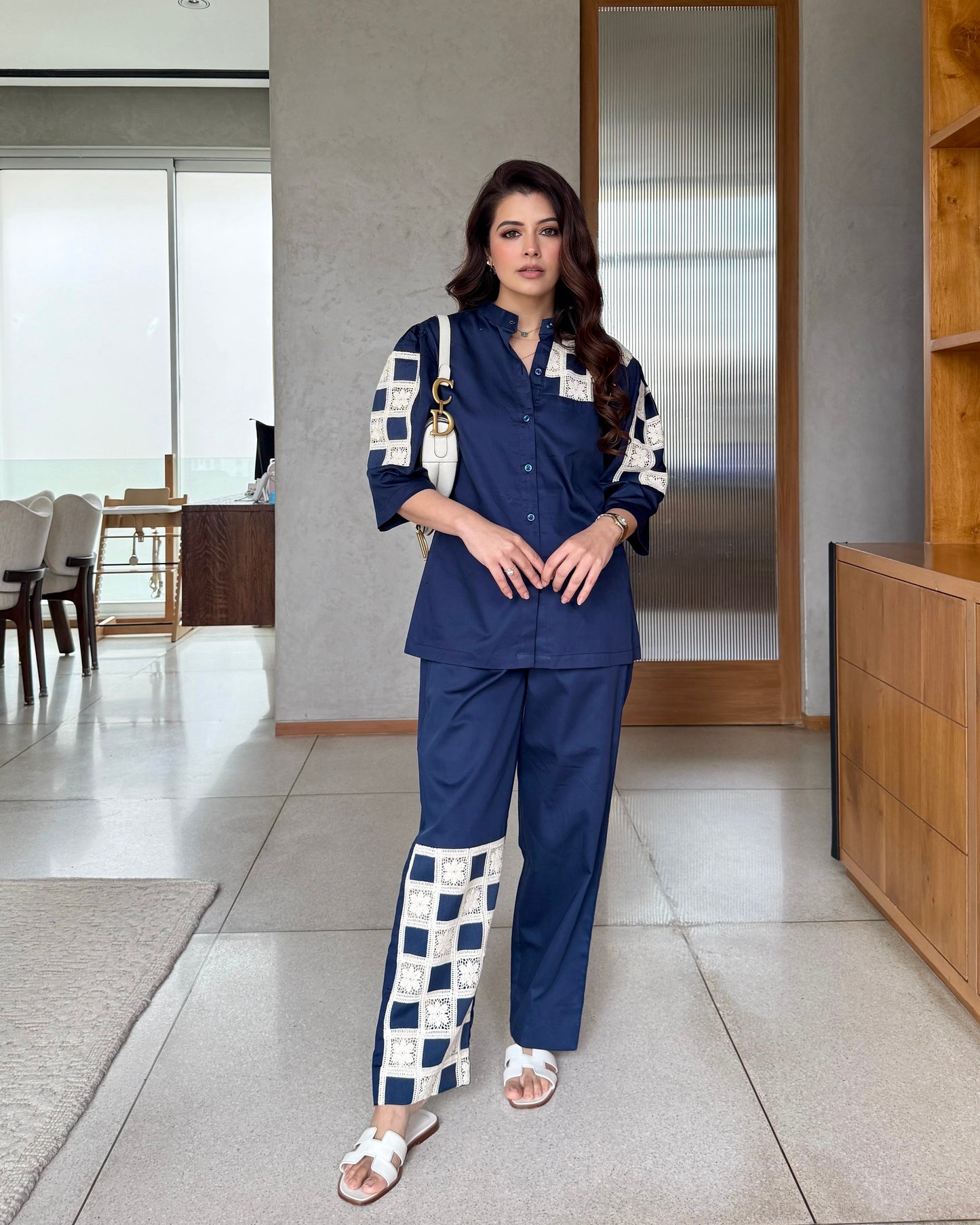 Natasha Luthra in azure coordset