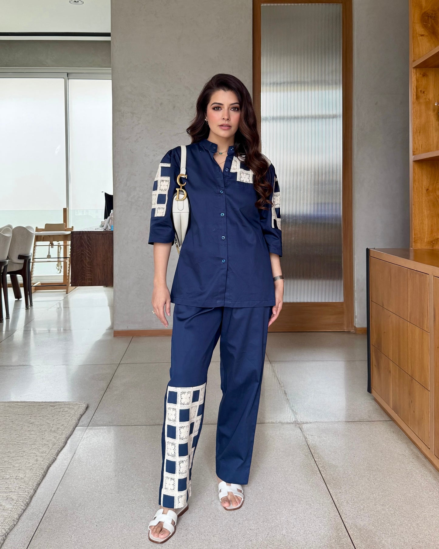 Natasha Luthra in azure coordset