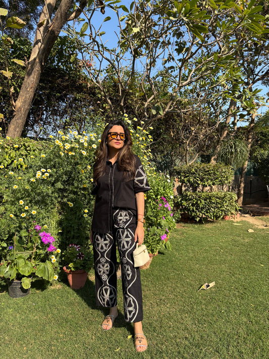 Mitali Wadhwa (Boho noir floral coordset)