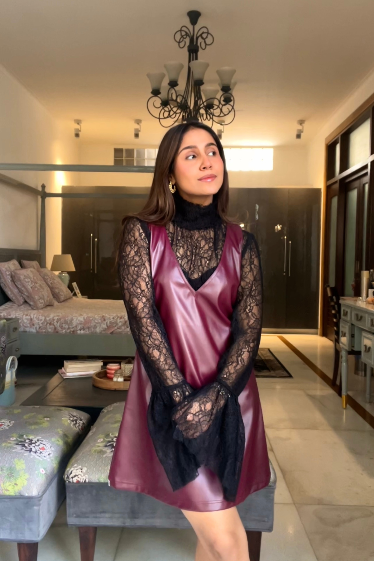 Burgundy Leather Dress (Punanya Virmani) Burgundy Leather Dress (Punanya Virmani)
