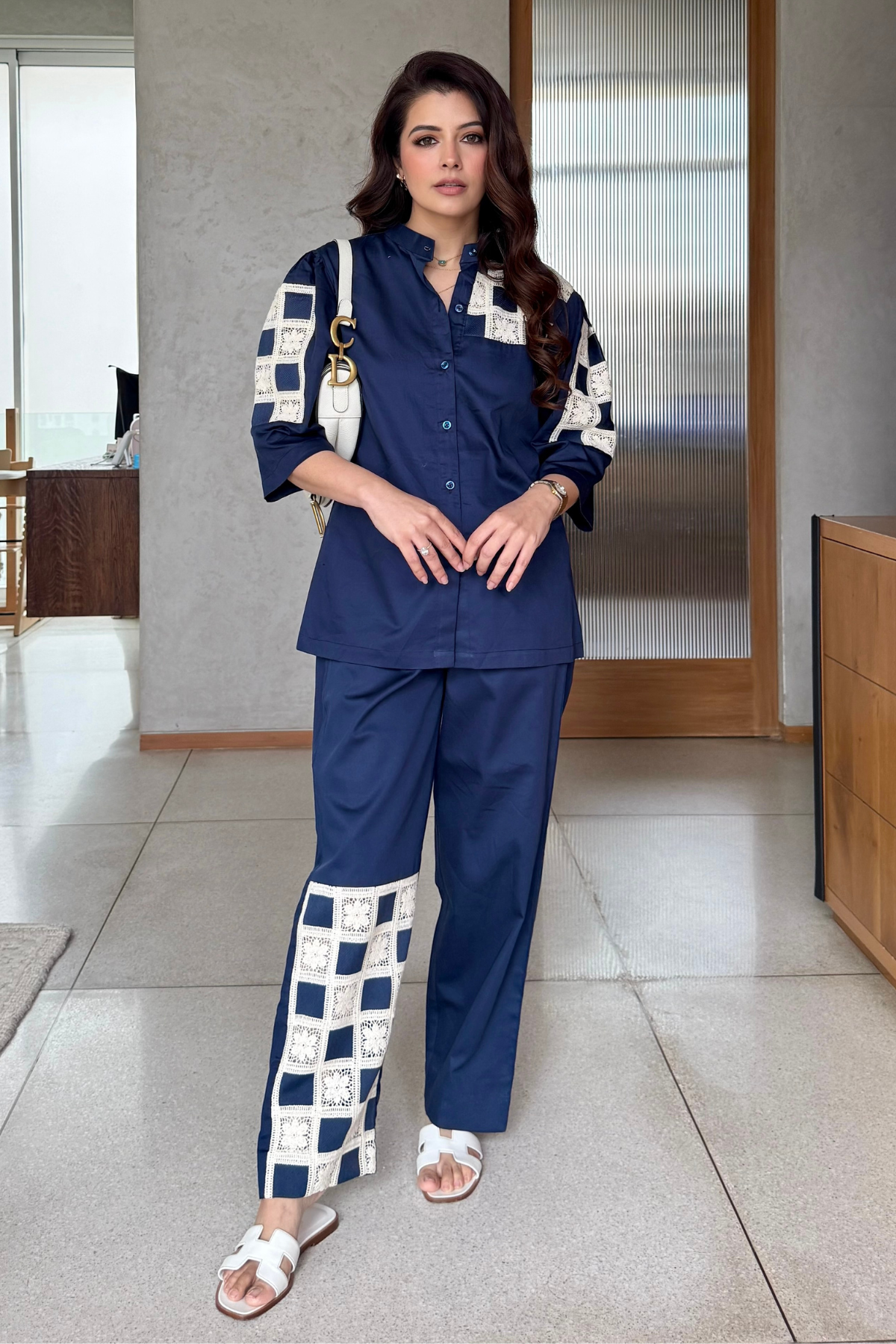 Natasha Luthra in azure coordset