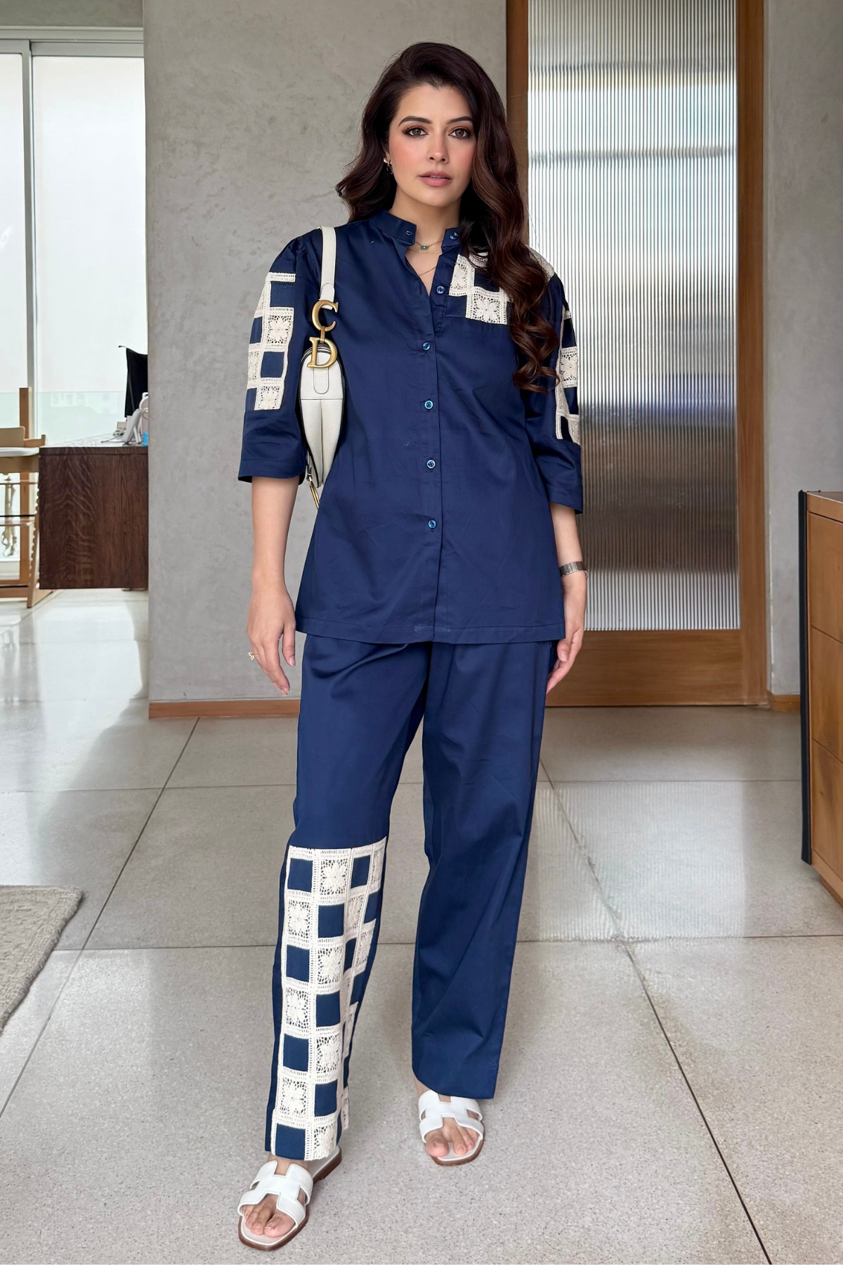 Natasha Luthra in azure coordset